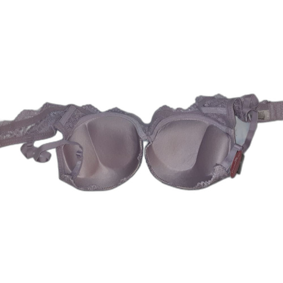 Youmita 34C Purple Ash Floral Lace Overlay Maximum Push-Up Bra NWT - Picture 2 of 11